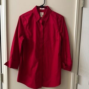 Chico's Vibrant Red Collared Shirt
